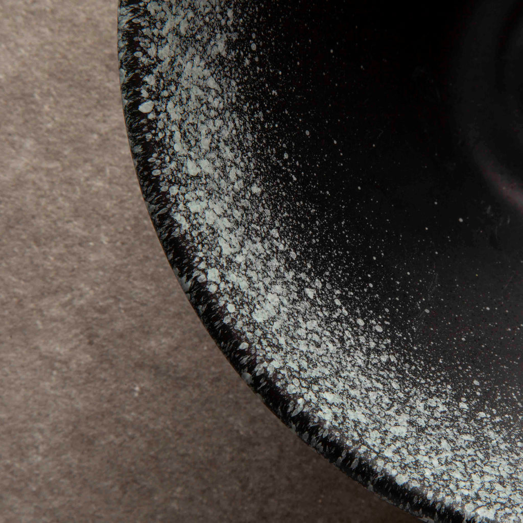Black ceramic Japanese ramen bowl