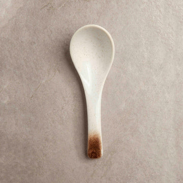 White ceramic japanese ramen spoon