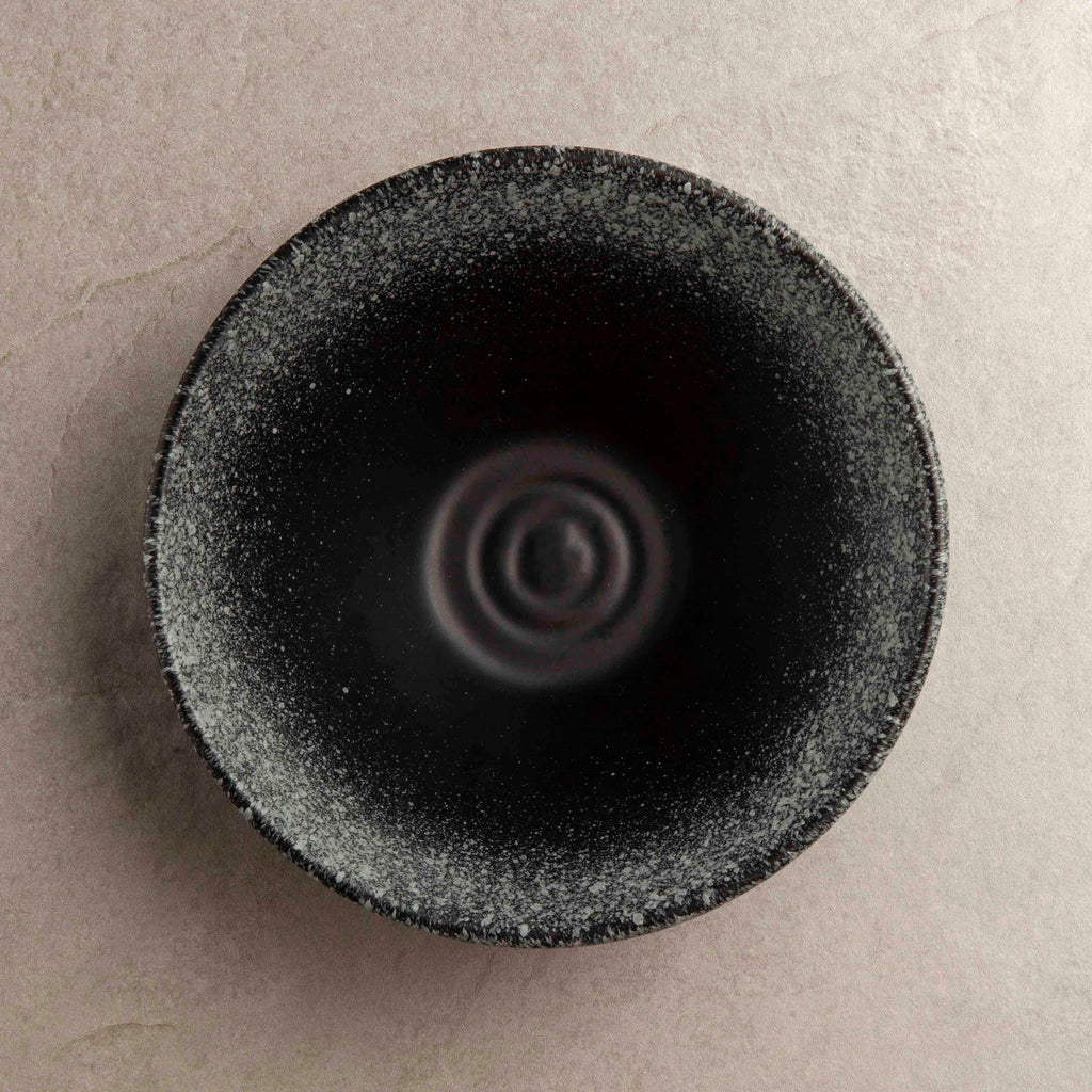 Black ceramic Japanese ramen bowl